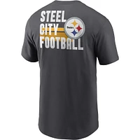 T-shirt essentiel Nike Pittsburgh Steelers Blitz pour homme, anthracite