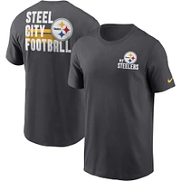 T-shirt essentiel Nike Pittsburgh Steelers Blitz pour homme, anthracite