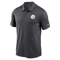 Polo de performance avec logo la franchise Pittsburgh Steelers Nike anthracite pour hommes