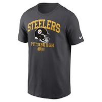 Men's Nike Anthracite Pittsburgh Steelers Helmet Essential T-Shirt