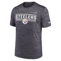 T-shirt Yardline Velocity Performance des Pittsburgh Steelers de Nike pour homme, anthracite