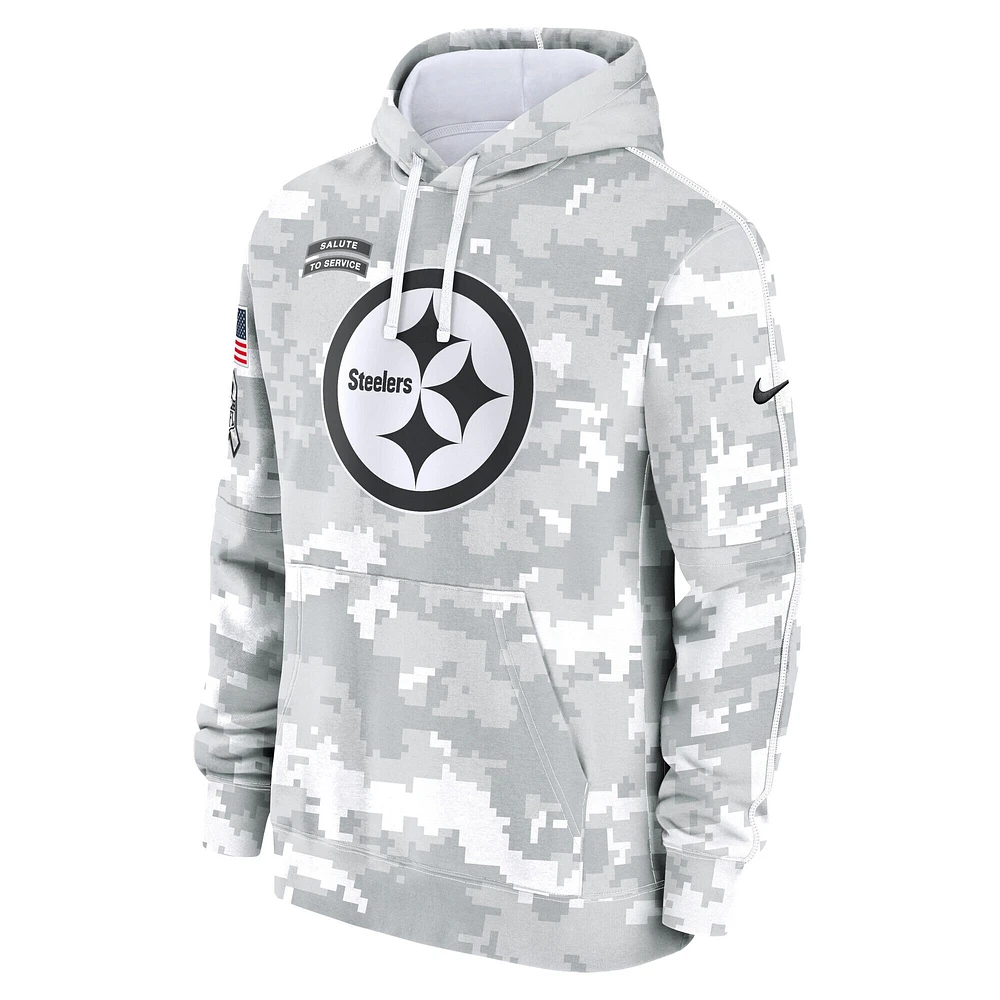 Sweat à capuche en polaire Nike Arctic Camo Pittsburgh Steelers 2024 Salute to Service Club pour homme