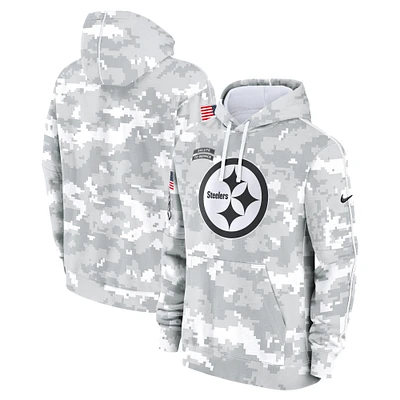 Sweat à capuche en polaire Nike Arctic Camo Pittsburgh Steelers 2024 Salute to Service Club pour homme