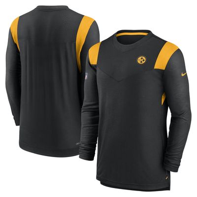 Men's Nike Black/Gold Pittsburgh Steelers Sideline Performance Long Sleeve T-Shirt