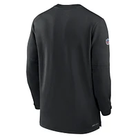 Haut Nike noir Pittsburgh Steelers 2023 Sideline Performance à manches longues tri-mélange et quart de zip pour homme