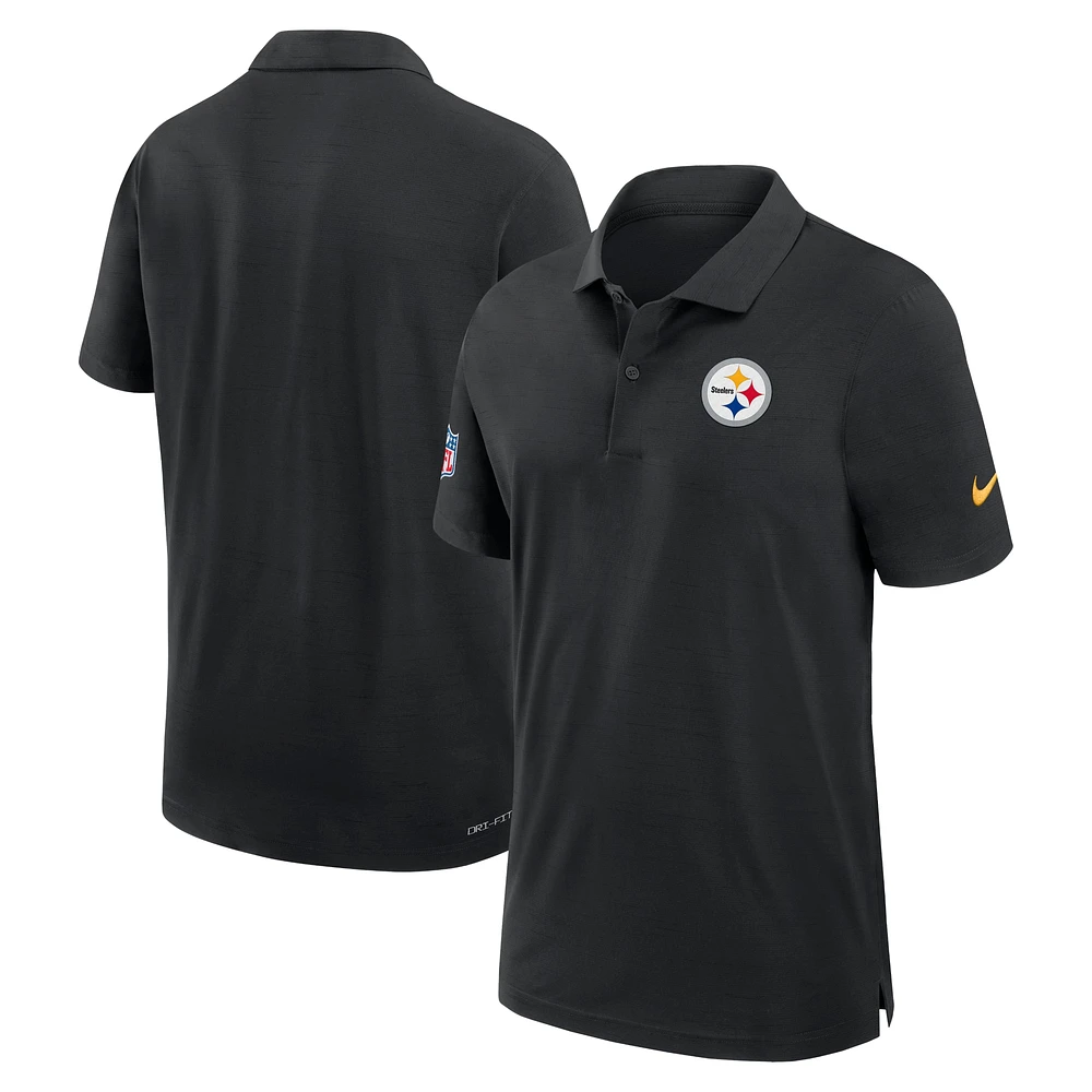 Polo Nike noir Pittsburgh Steelers 2024/25 Sideline Performance pour homme