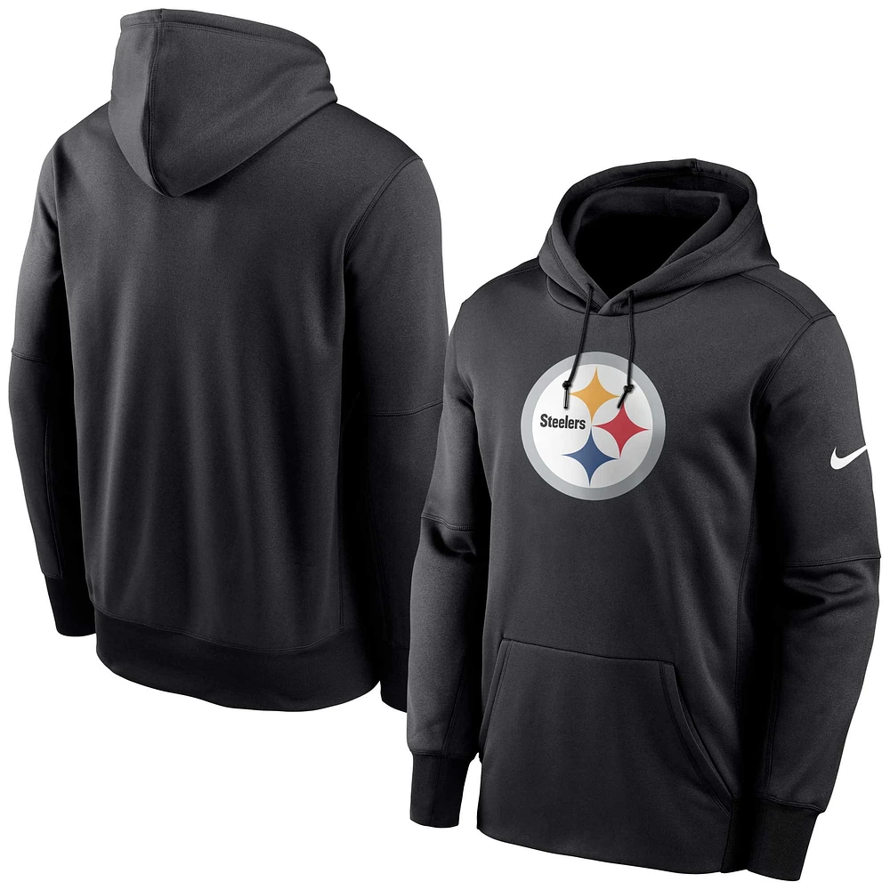 Men's Nike Black Pittsburgh Steelers Big & Tall Fan Gear Prime Logo Fleece Performance Pullover Hoodie