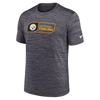 Men's Nike Black Pittsburgh Steelers Big & Tall Velocity Jock Tag Performance T-Shirt