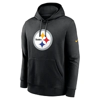 Men's Nike Black Pittsburgh Steelers Club Logo Pullover Hoodie