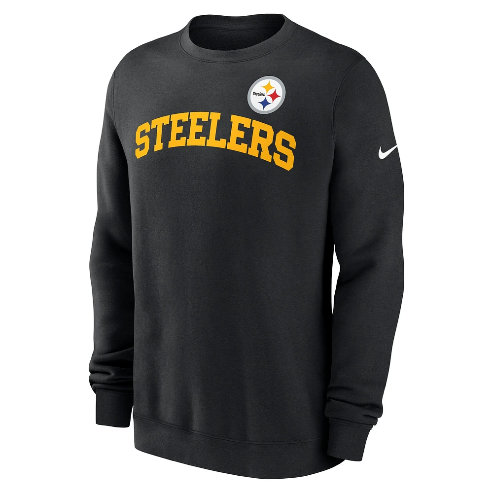 Sweat-shirt à capuche Nike noir Pittsburgh Steelers Club pour homme