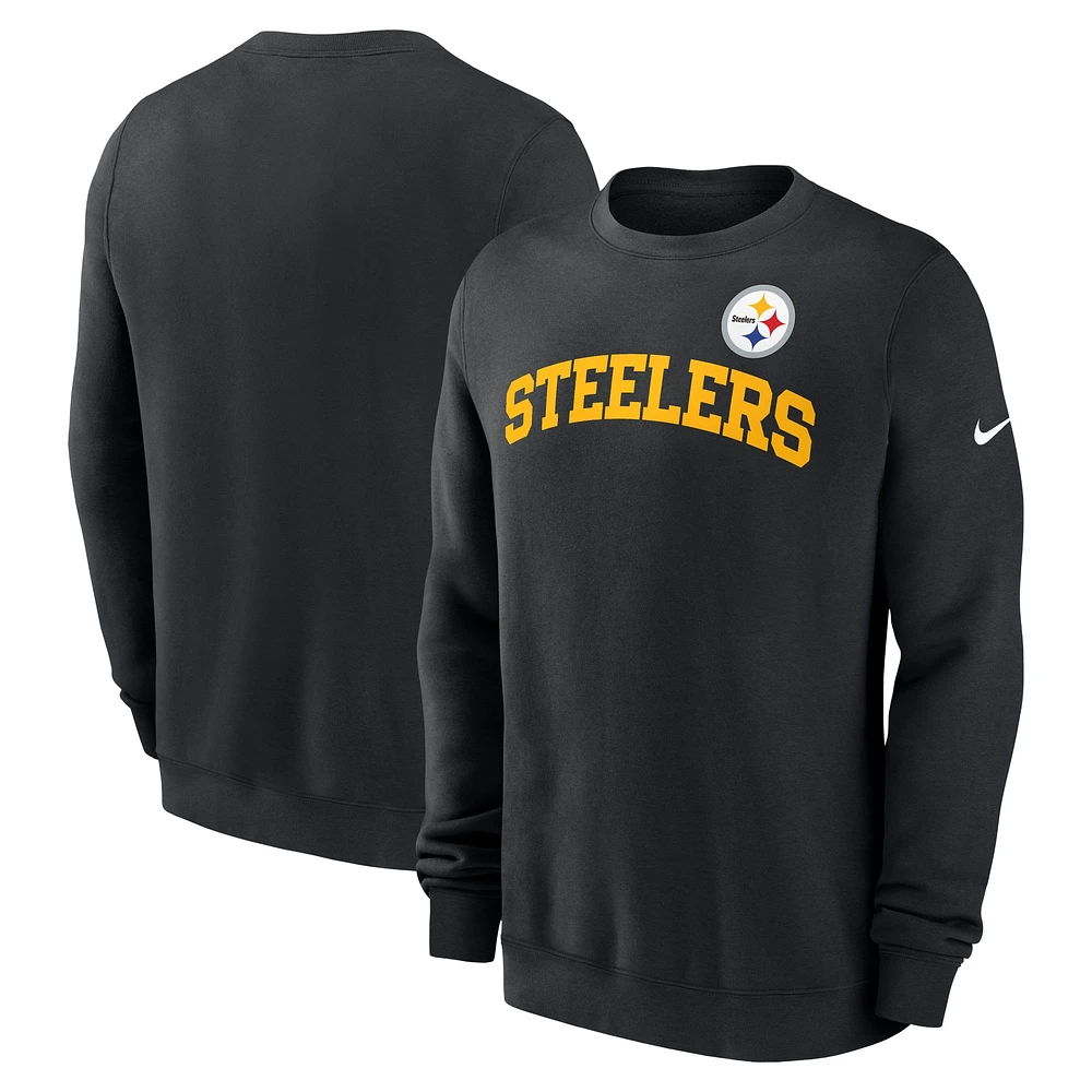 Sweat-shirt à capuche Nike noir Pittsburgh Steelers Club pour homme