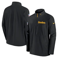 Veste d'entraîneur à demi-zip Nike noire des Steelers de Pittsburgh pour homme