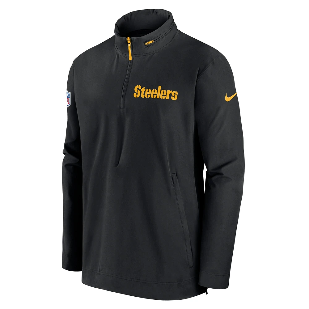 Veste d'entraîneur à demi-zip Nike noire des Steelers de Pittsburgh pour homme