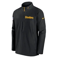Veste d'entraîneur à demi-zip Nike noire des Steelers de Pittsburgh pour homme
