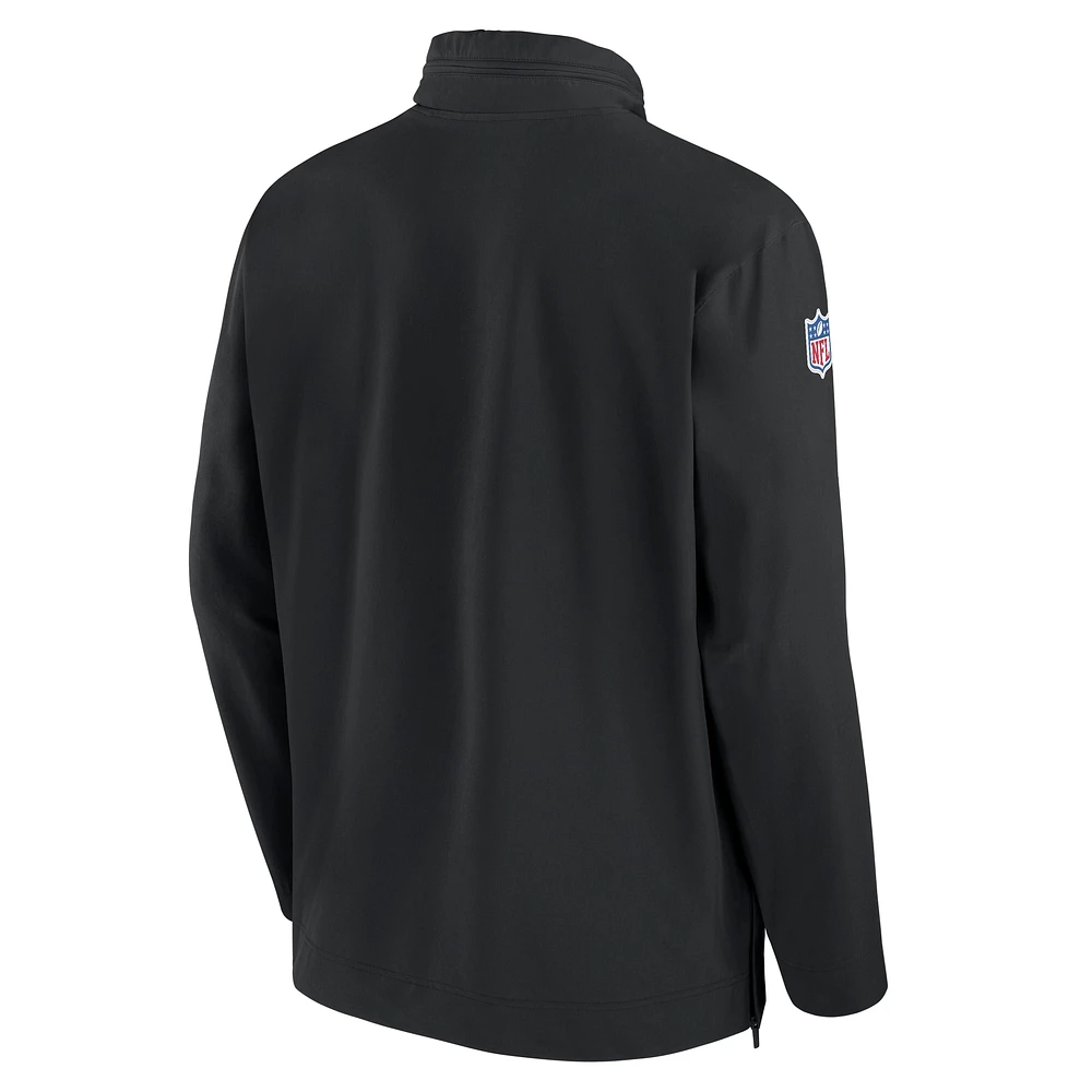 Veste d'entraîneur à demi-zip Nike noire des Steelers de Pittsburgh pour homme