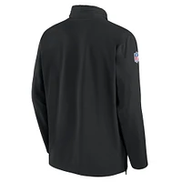 Veste d'entraîneur à demi-zip Nike noire des Steelers de Pittsburgh pour homme