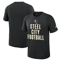 Men's Nike Black Pittsburgh Steelers Direct Handoff Rewind Slub Performance T-Shirt