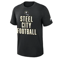 Men's Nike Black Pittsburgh Steelers Direct Handoff Rewind Slub Performance T-Shirt