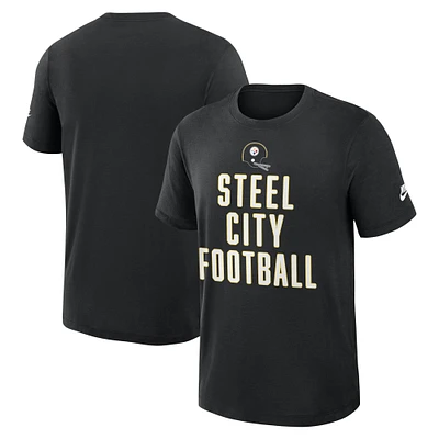 Men's Nike Black Pittsburgh Steelers Direct Handoff Rewind Slub Performance T-Shirt