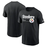 T-shirt essentiel Nike noir Pittsburgh Steelers Division pour homme