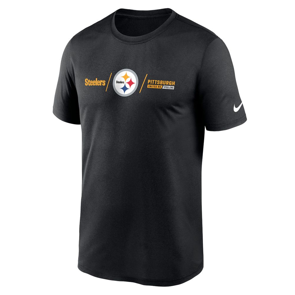 Men's Nike Black Pittsburgh Steelers Fan Gear Horizontal Lockup Legend - Performance T-Shirt