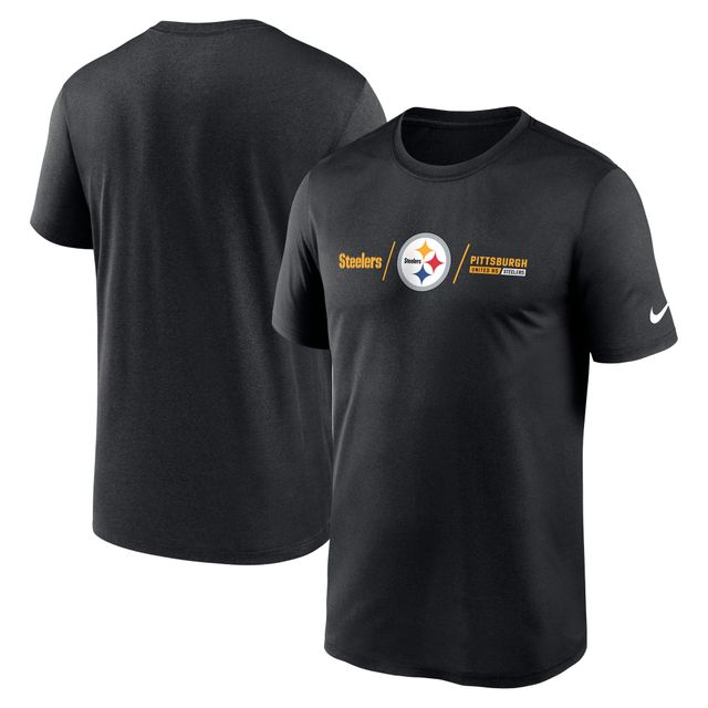 T-shirt Performance Nike Pittsburgh Steelers Fan Gear Horizontal Lockup Legend pour homme - Noir