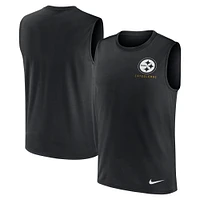 Débardeur Nike noir à grand logo pour homme, coupe sportive, des Steelers de Pittsburgh