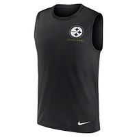Débardeur Nike noir à grand logo pour homme, coupe sportive, des Steelers de Pittsburgh