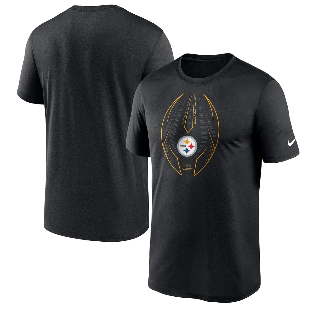 T-shirt Icon Legend Pittsburgh Steelers Nike noir pour homme