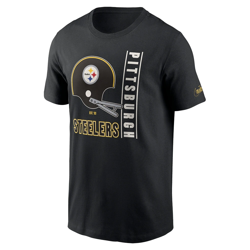 T-shirt essentiel Nike Pittsburgh Steelers Lockup pour homme, noir