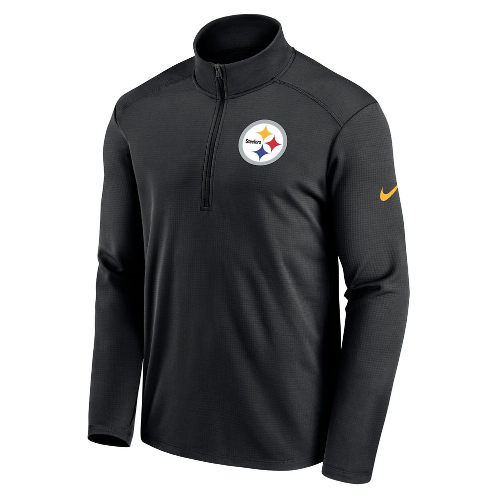 Men's Nike Black Pittsburgh Steelers Logo Pacer Performance Half-Zip Jacket