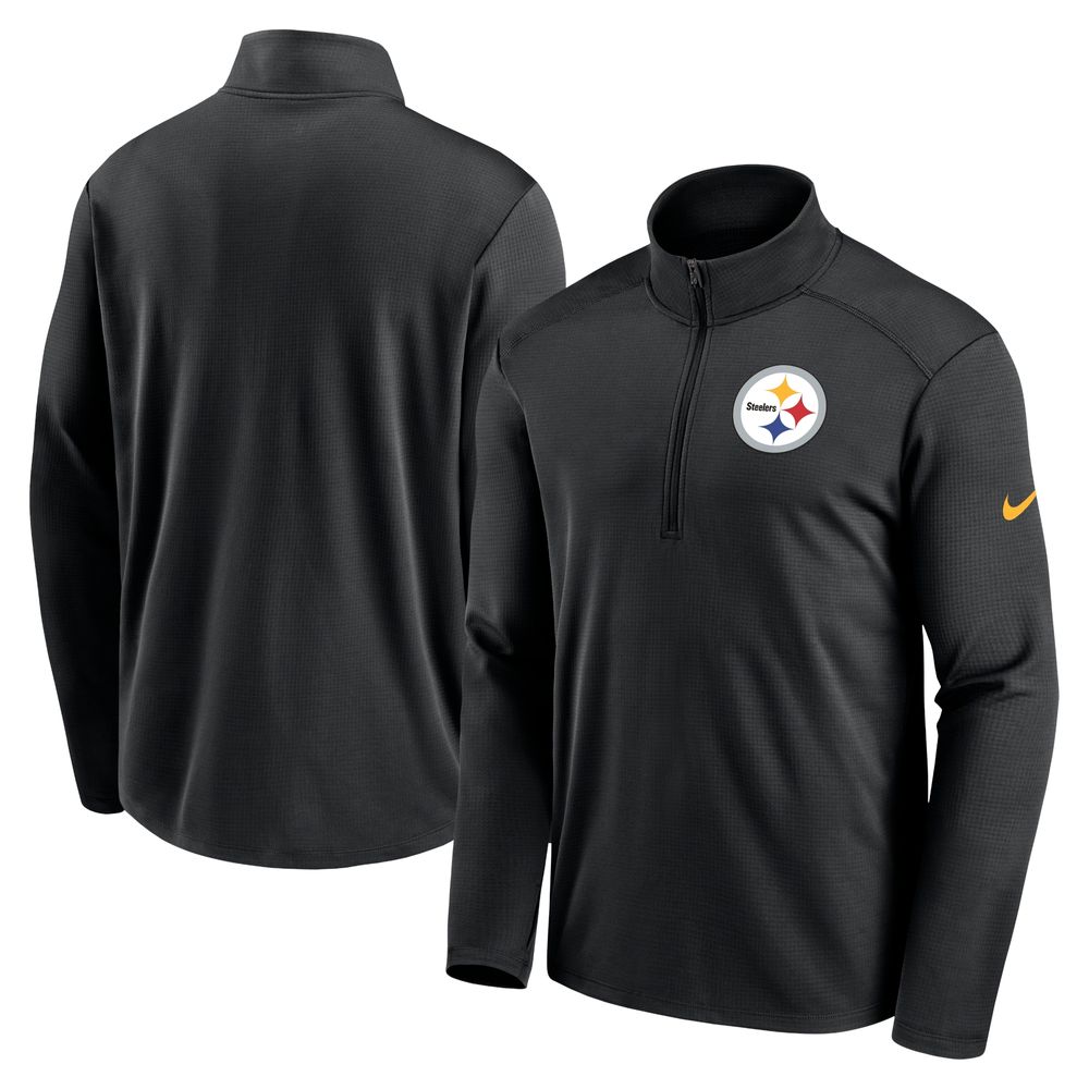 Men's Nike Black Pittsburgh Steelers Logo Pacer Performance Half-Zip Jacket