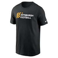 T-shirt Nike pour homme, noir, Pittsburgh Steelers, contour