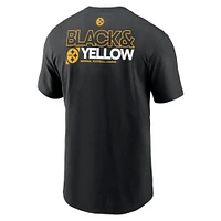 T-shirt Nike pour homme, noir, Pittsburgh Steelers, contour