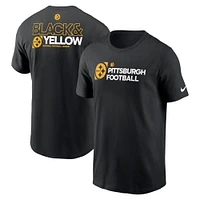 T-shirt Nike pour homme, noir, Pittsburgh Steelers, contour