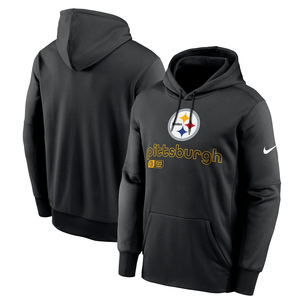 Sweat à capuche Nike Pittsburgh Steelers Performance pour homme, noir