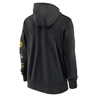 Sweat à capuche entièrement zippé Nike noir Pittsburgh Steelers Primetime Club pour homme