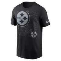 Men's Nike Black Pittsburgh Steelers RFLCTV Logo Crop - T-Shirt