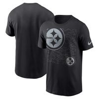 Men's Nike Black Pittsburgh Steelers RFLCTV Logo Crop - T-Shirt