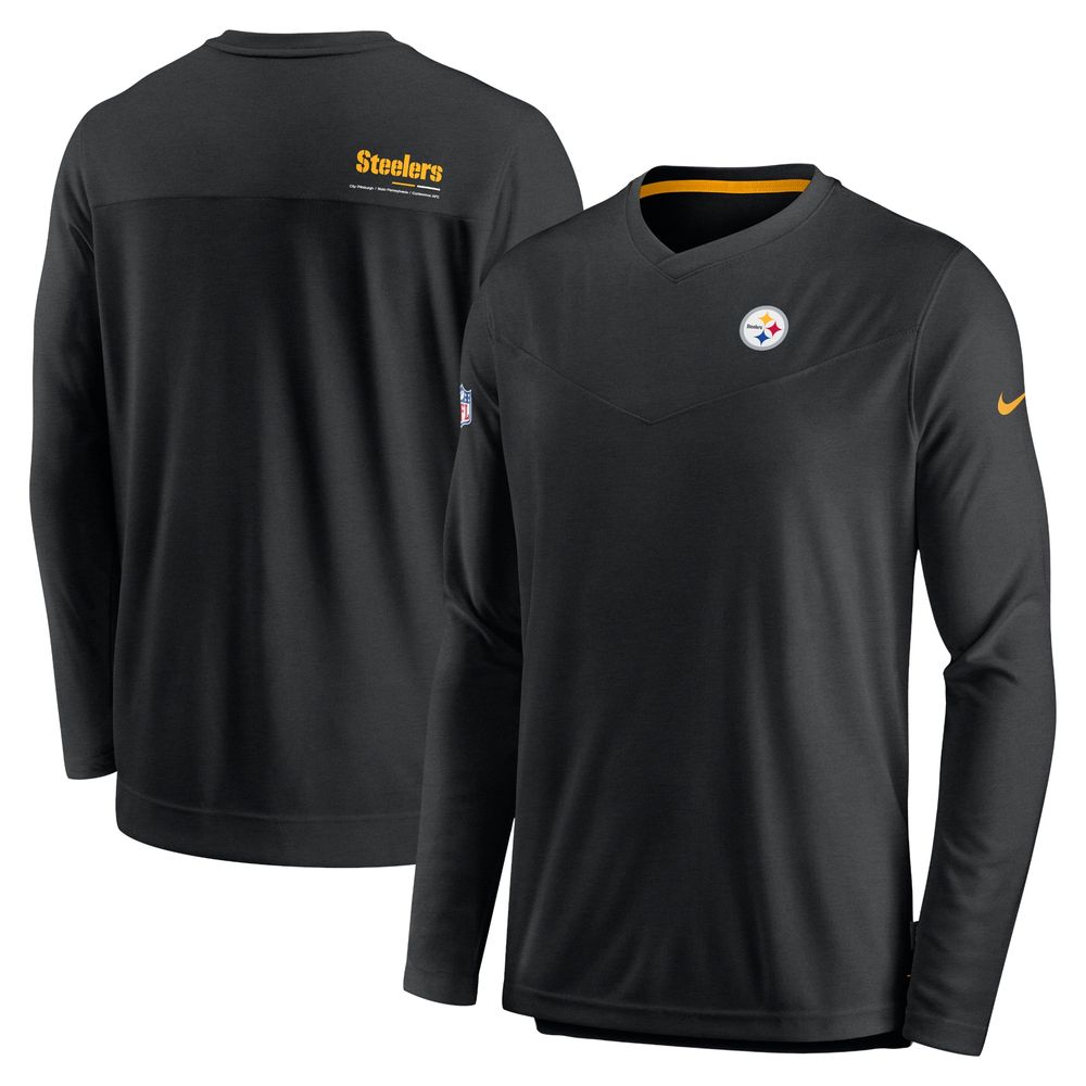 Nike Men's Nike Pittsburgh Steelers Sideline Coach Chevron Lock Up Long  Sleeve V-Neck Performance T-Shirt