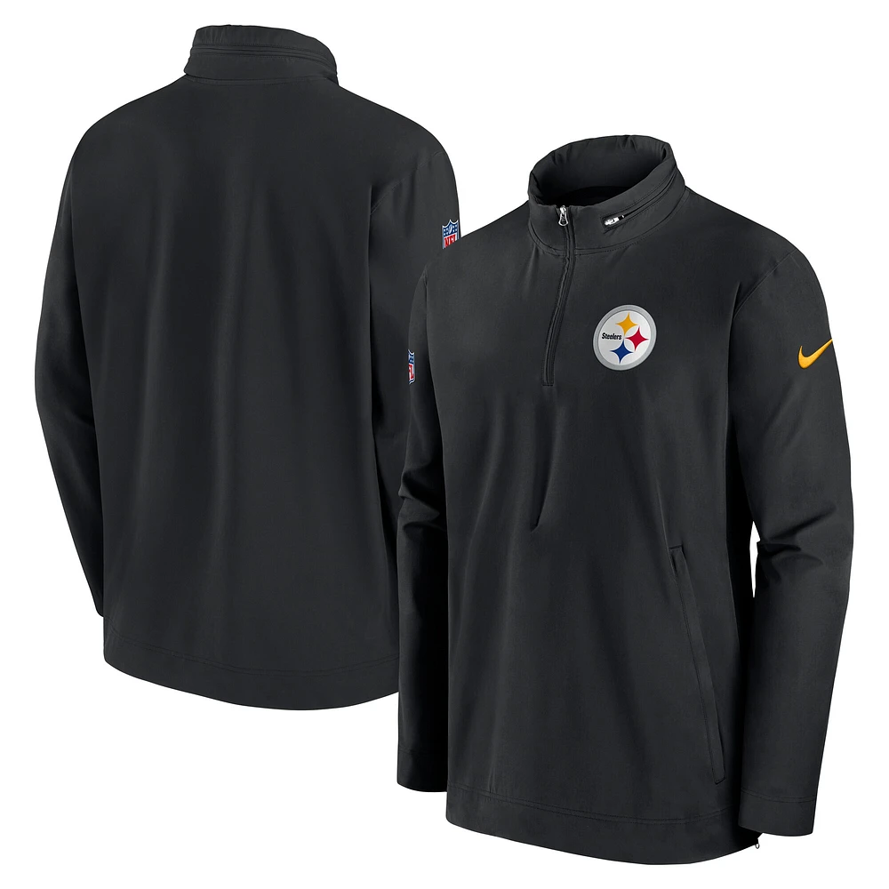 Veste Nike noire à demi-zip pour entraîneur des Steelers de Pittsburgh