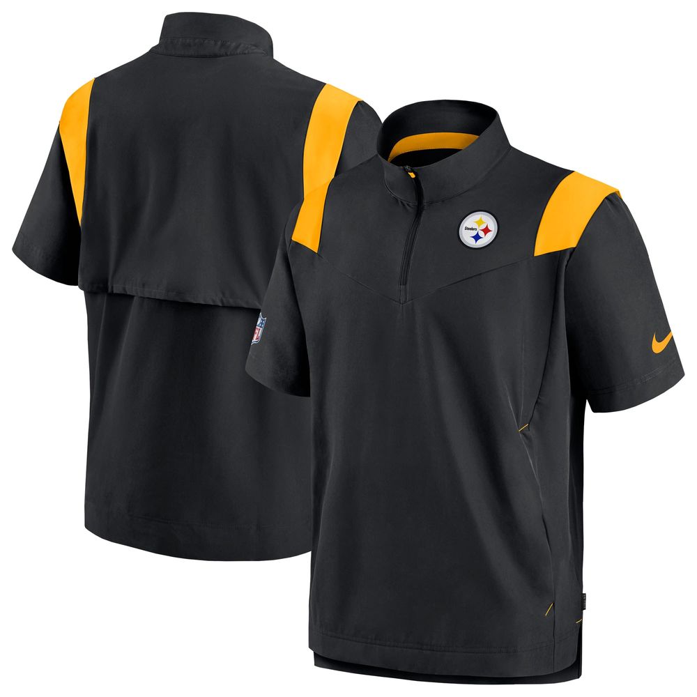 Men's Nike Pittsburgh Steelers Sideline Coaches Chevron Lockup Pullover Top