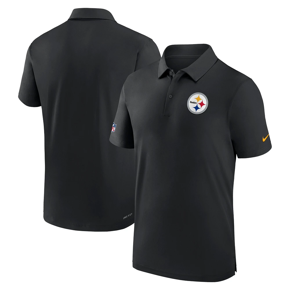 Polo de performance Nike pour hommes, Pittsburgh Steelers Sideline Coaches, noir