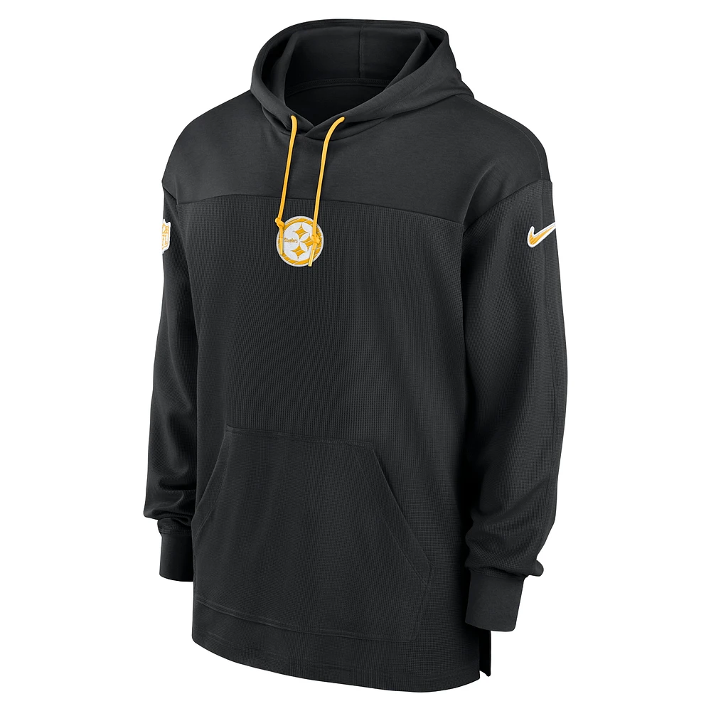 Men's Nike Black Pittsburgh Steelers Sideline Jersey Performance Pullover Hoodie