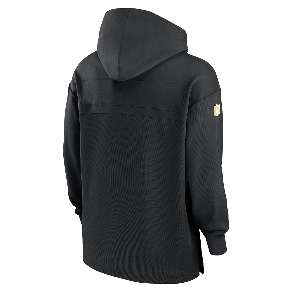 Men's Nike Black Pittsburgh Steelers Sideline Jersey Performance Pullover Hoodie