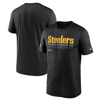 T-shirt Nike noir pour homme, motif légende des Pittsburgh Steelers