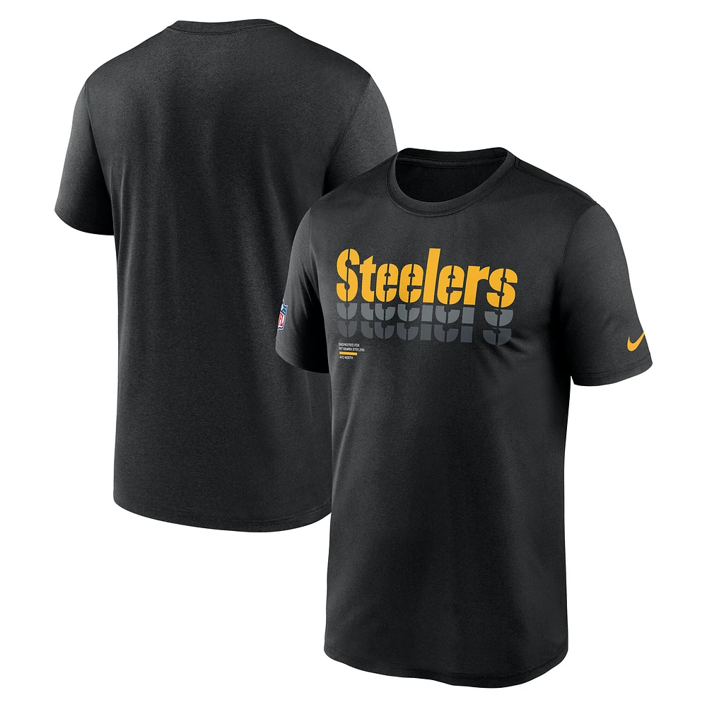 T-shirt Nike noir pour homme, motif légende des Pittsburgh Steelers