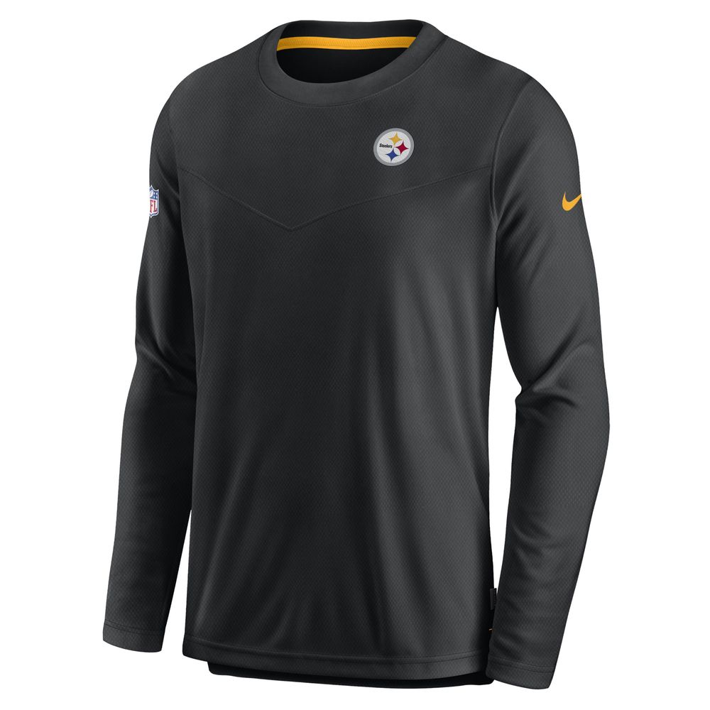 Men's Nike Black Pittsburgh Steelers Sideline Lockup Performance - Long Sleeve T-Shirt