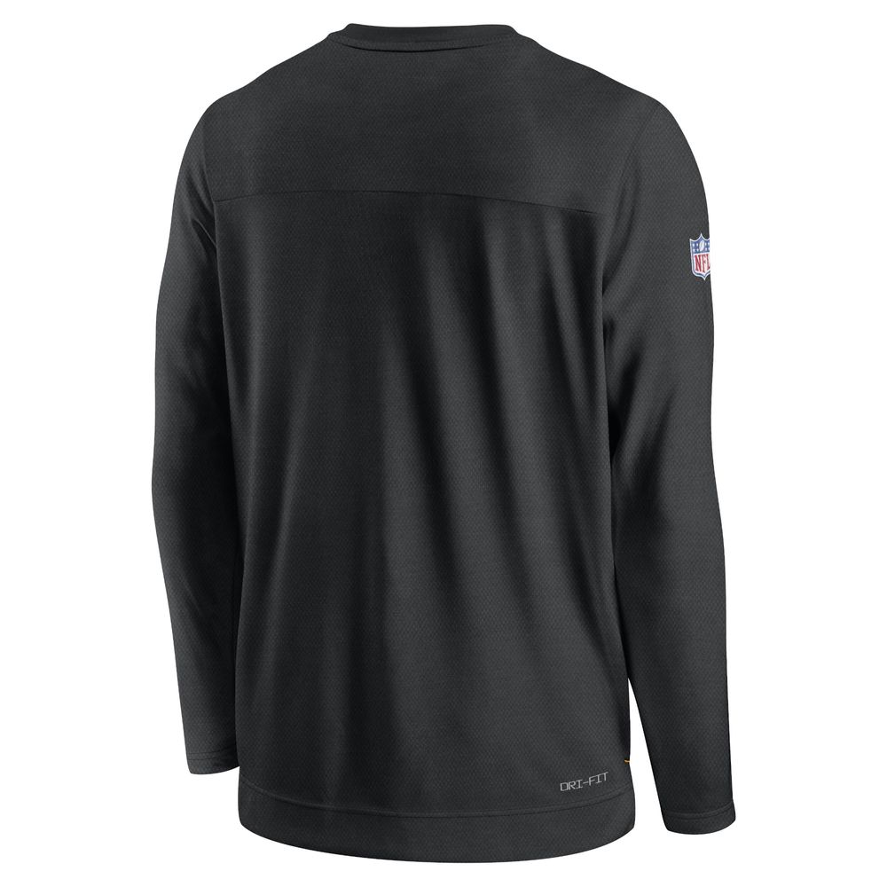 Men's Nike Black Pittsburgh Steelers Sideline Lockup Performance - Long Sleeve T-Shirt