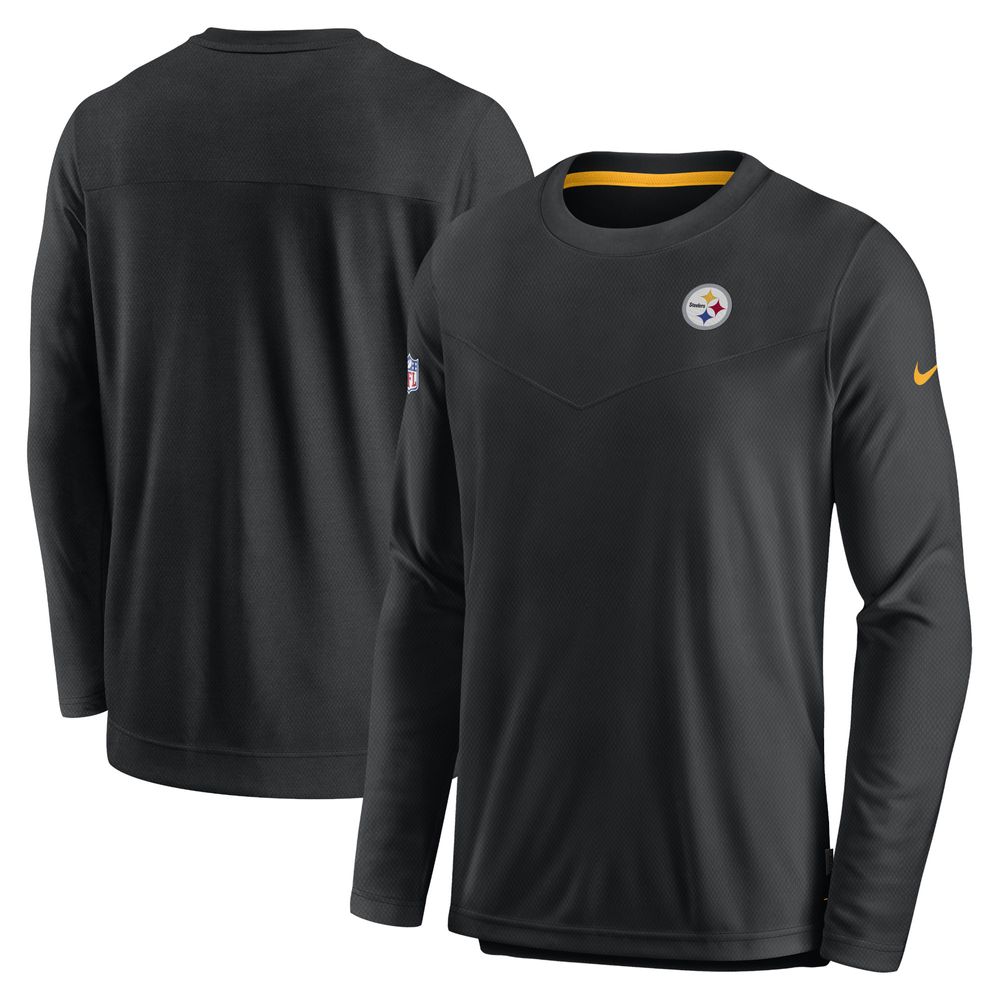 Men's Nike Black Pittsburgh Steelers Sideline Lockup Performance - Long Sleeve T-Shirt